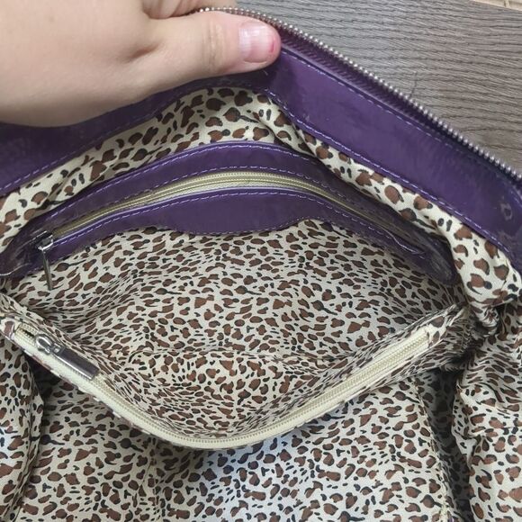 Stylish Purple Animal Print Interior Women's Hand Bag - Picture 13 of 13